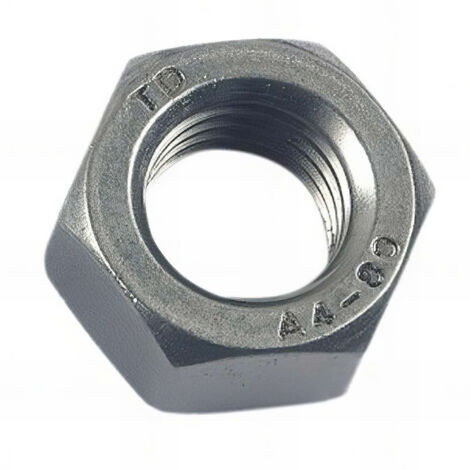 ECROU FREIN HEXAGONAL À BAGUE NYLON LUBRIFIÉ INOX A4 - DIN 935 (Modèle