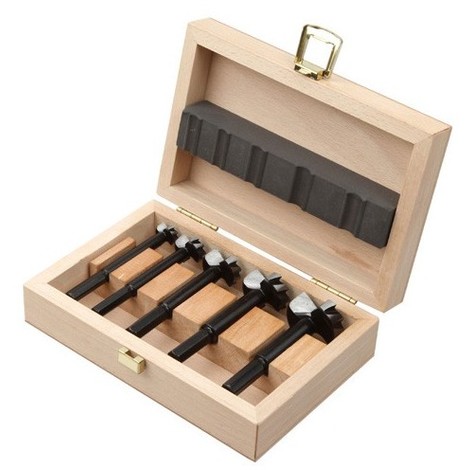 Coffret Mèches à Bois. Jeu de 5 forets 15, 20, 25, 30, 35 mm