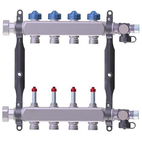 Viessmann Edelstahl Heizkreisverteiler mit Volumenstromanzeige für 8 Heizkreise - 7568317