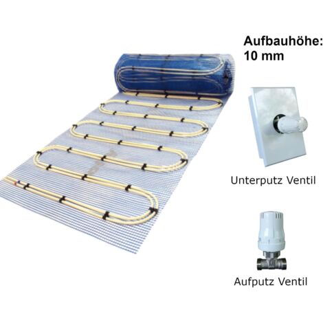 jollytherm Warmwasser Fußbodenheizung Aquaheat 7,5 m² - 3 Heizmatten 3,1 x 0,8 m inkl. Anschlussleitungen - 10040