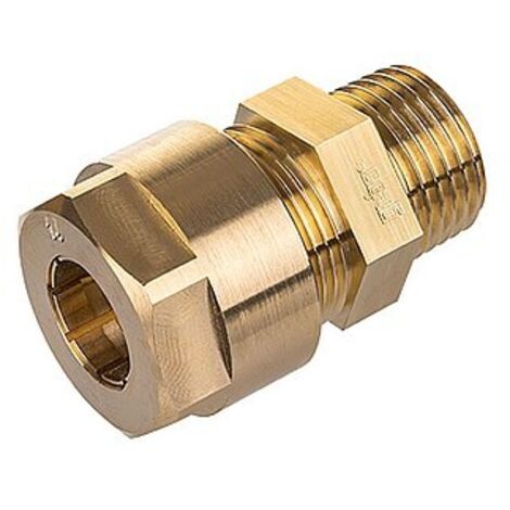 Multigebo Messing-Klemmverbinder mit Außengewinde - 14 mm x 1/2'' AG - 14.320.00.14KIT
