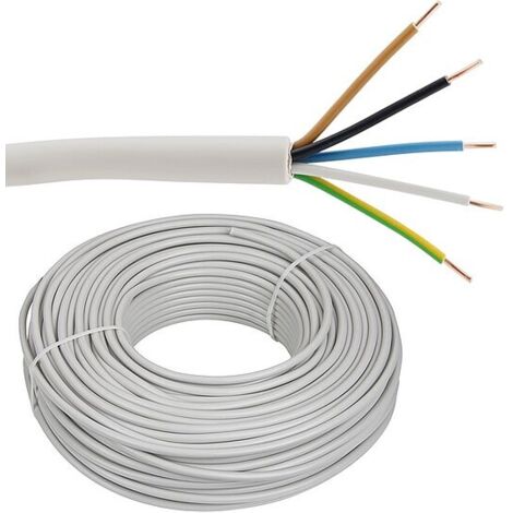 Installationsleitung NYM-J 5 x 1,5 mm² - Farbe grau - Rolle je 50 m