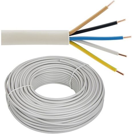 Installationsleitung NYM-J 5 x 2,5 mm² - Farbe grau - Rolle je 50 m
