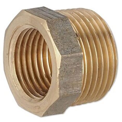 Rotguss Gewindefitting-Reduzierstück 3/4'' AG x 1/2'' IG - mit Sechskant (1/2)