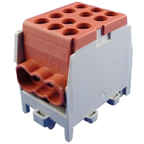 Hauptleitungs-Abzweigklemme - braun, 2x Eingang 25 mm² 4x Ausgang 16 mm², 1-polig
