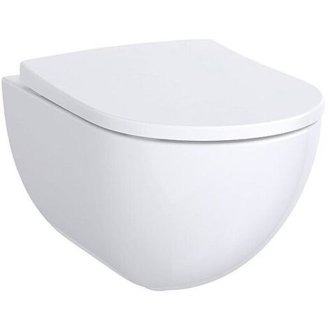 Geberit Acanto Wand-WC Tiefspüler, geschlossene Form, Rimfree Tiefe 51cm, Weiß