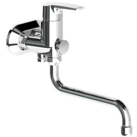 Aufputz-Wannenmischer Heinrich Schulte Alpha 350 Schwenkauslauf, Ausladung 250 mm, chrom - Z056470-00010