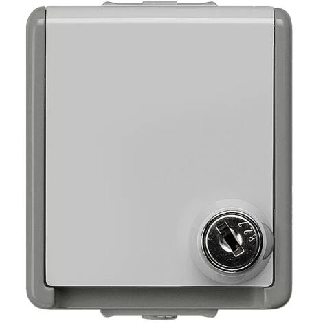 Aufputz-SCHUKO-Steckdose, abschließbar, IP44 - 75 x 66 x 66 mm - 1-fach (1/2)