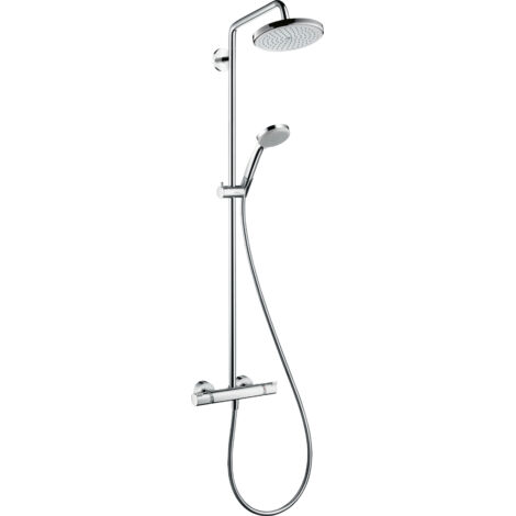Brause-System Hansgrohe Croma 220 Handbrause, Kopfbrause Ø 220 mm und Thermostat, chrom - 27185000