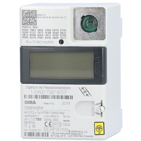 eHZ Drehstromzähler 240560D MID 3x230V/400V, 50Hz, 6(60)A MSB-Schnittstelle, 2 Tarifwerk