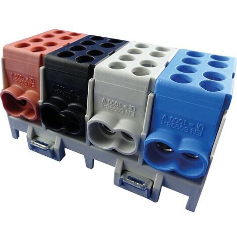 Hauptleitungs-Abzweigklemme - 1x braun, schwarz, grau, blau 8x Eingang 35 mm² / 8x Ausgang 25 mm²