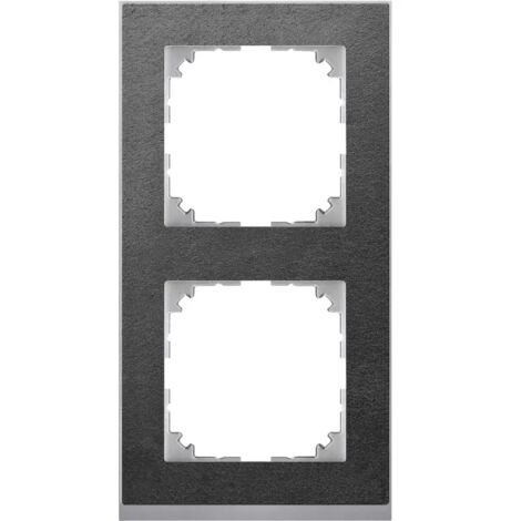M-Pure, Decor Rahmen, 2-fach, Schiefer/aluminium