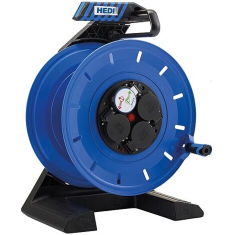 Vollkunststoff-Kabelleertrommel Generation 7 Champion - 4 x Schuko-Steckdosen 230 V - 50 m Kabel