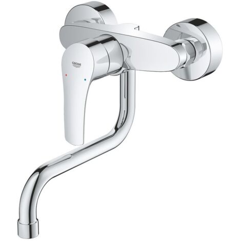 Wand-Spültischmischer Grohe Eurosmart mit Schwenkauslauf, Ausladung 216 mm, chrom - 31391003