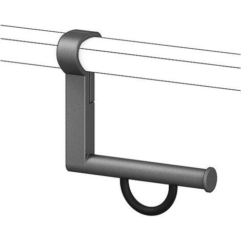 Papierrollenhalter Normbau Serie Cavere aus Aluminium, Anthrazit-Metallic, passend für Haltegriffe - 7449120095 (1/2)