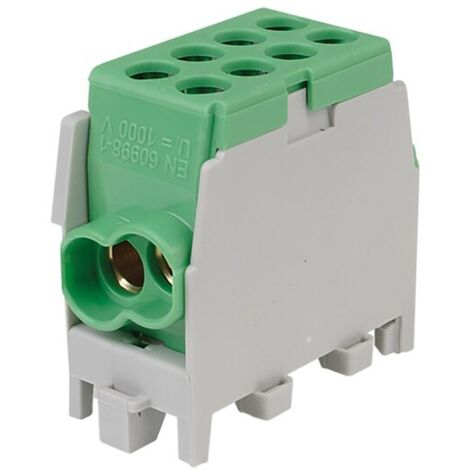 Hauptleitungs-Abzweigklemme - grün, 1-polig 2x Eingang 25 mm² / 2x Ausgang 25 mm²