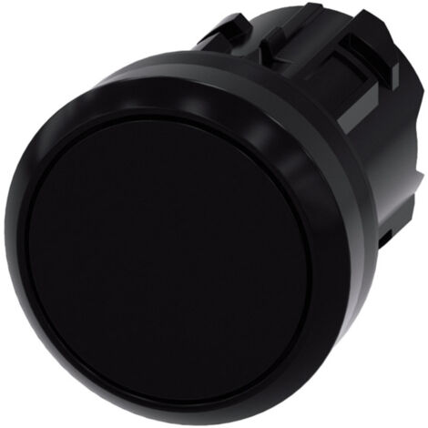 Siemens Drucktaster, 22 mm, rund, schwarz Druckknopf, 3SU1000-0AB10-0AA0 (1/3)