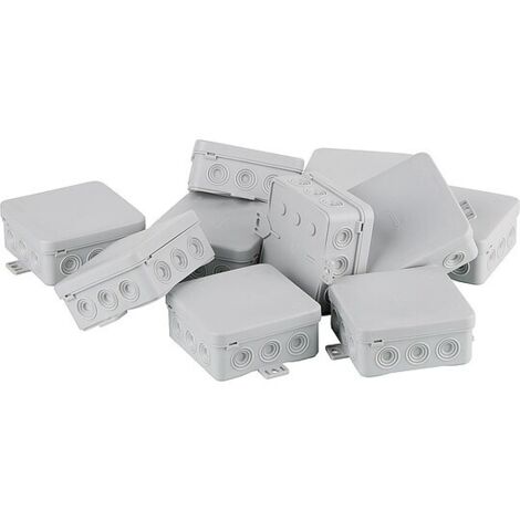 Feuchtraum-Kabelabzweigkasten 10 Stück, IP54, grau - Maße 85 x 85 x 40 mm (1/2)