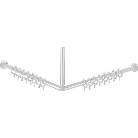 Duschvorhangstange Normbau aus Nylon mit 18 Vorhangringen, weiß, Länge 900 mm - 0781020019