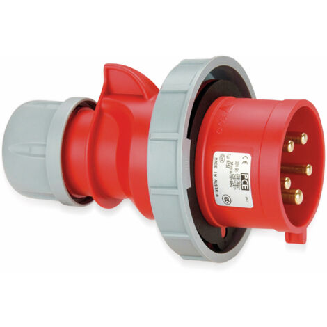 CEE-Stecker Shark IP67, 5-polig, 400V, 32A - rot/grau - Schraubanschluss (1/2)