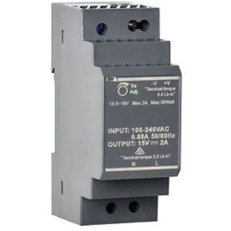 Hutschienen-Netzteil 30W 15V / 2A (1/2)