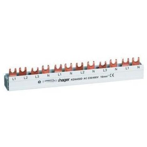 Hager Phasenschiene KDN450D (3P+N) 80A, 16 mm² Länge: 210 mm Schraubtechnik/ Quick Connect