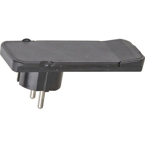 Schutzkontaktstecker Flachstecker Flat Plug in schwarz wiederanschließbar, ohne Leitung
