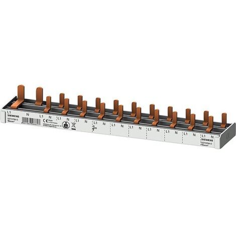 Stiftsammelschiene, 10 mm² 1x FI 2pol. N-rechts 10 x AFDD-LS Siemens 5ST3784-0 (12TE)