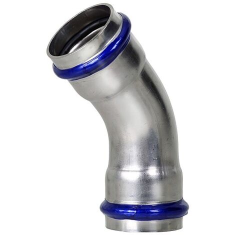 Press-Bogen 45° - 22 mm - für Edelstahlrohre - DVGW-zertifiziert - für V-Kontur
