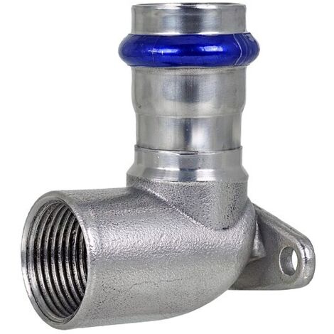 Press-Wandwinkel 90° - 15 mm - 1/2 Zoll IG - für Edelstahlrohre - DVGW-zertifiziert - für V-Kontur