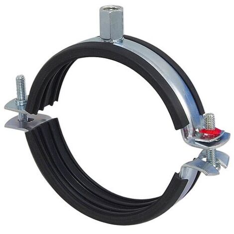 Gelenk-Doppelrohrschelle ''Praktic'' für Rohr 87 - 92 mm mit Kippschraube und Schallschutzeinlage