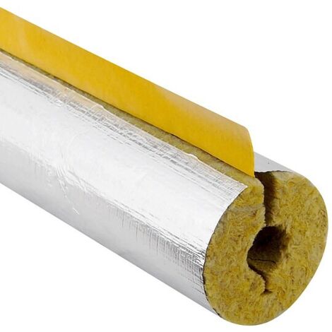 Steinwoll-Rohrschalen alukaschiert für Rohr 18 mm - Dämmschichtdicke 23 mm - geschlitzt - selbstklebend - Länge 1 m - 100% GEG