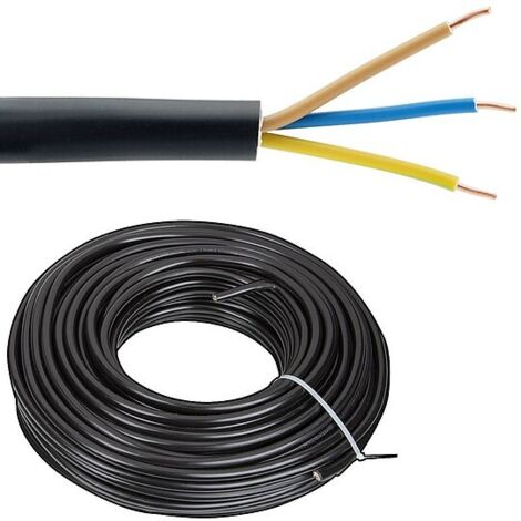 Erdleitung / Starkstromkabel 0,6/1kV NYY-J 3 x 2,5 mm² - Farbe schwarz - Rolle je 50 m