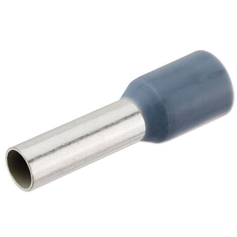 Aderendhülsen grau isoliert - 4,0 mm² - 10 x 17 mm - nach DIN 46228/4 - Beutel 100 Stück (1/2)
