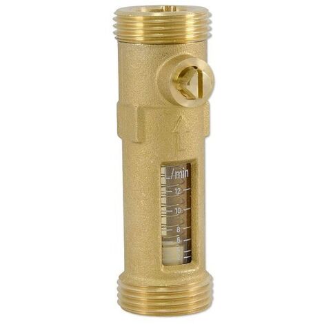 Durchflussmengenbegrenzer für Heizung und Solar - 2 x 1'' AG - Anzeige 2 bis 12 l/min - max.