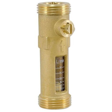 Durchflussmengenbegrenzer für Heizung und Solar - 2 x 1'' AG - Anzeige 8 bis 28 l/min - max.
