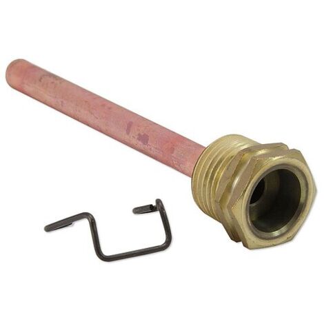Tauchhülse 1/2'' für Temperatur-Fühler - Tauchrohr-Innen-Ø 7 mm - L 120 mm - mit Halteklammer