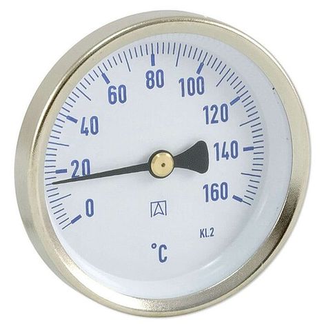 AFRISO Bimetall-Solar-Thermometer - Gehäuse Stahlblech verzinkt (Ø 63 mm),  1/2'' x 40 mm, Skala