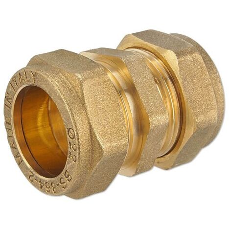 Messing-Klemmverschraubung für Kupferrohre - gerade 18 x 18 mm für Heizung und Trinkwasser