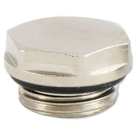 Blindstopfen 3/8'' - Messing vernickelt - mit O-Ring selbstdichtend