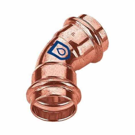 Press-Bogen 45° - 18 mm - für Kupferrohre - DVGW-zertifiziert - für V- & M-Kontur