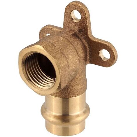 Press-Wandwinkel 90° aus Rotguss - 18 mm - 1/2 Zoll IG für Kupferrohre - DVGW-zertifiziert - für Presskontur V & M