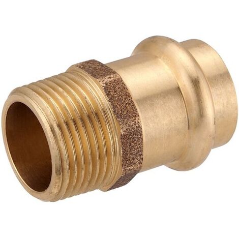 Press-Übergang aus Rotguss 28 mm - 3/4'' AG - für Kupferrohre - DVGW-zertifiziert - für V- & M-Kontur