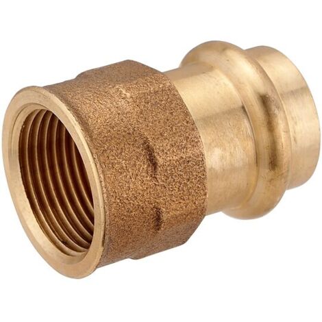 Press-Übergang aus Rotguss 15 mm - 3/4'' IG - für Kupferrohre - DVGW-zertifiziert - für V- & M-Kontur