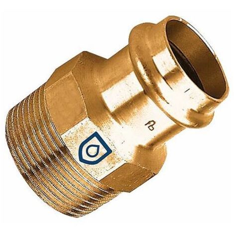 Press-Übergang aus Rotguss 18 mm - 1/2'' AG - für Kupferrohre - DVGW-zertifiziert - für V- & M-Kontur