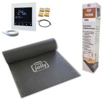 jollytherm Carbonfolienheizung-Set Top-Therm BASIC 2,75 m² - Heizmatte 5,5 x 0,5 m inkl. Anschlussleitung und Thermostatregler comfort