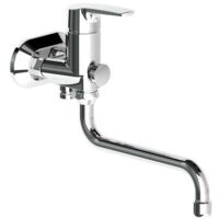 Aufputz-Wannenmischer Heinrich Schulte Alpha 350 Schwenkauslauf, Ausladung 250 mm, chrom - Z056470-00010