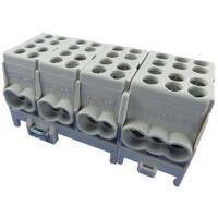 Hauptleitungs-Abzweigklemme - 4x grau, 4-polig 8x Eingang 25 mm² / 10x Ausgang 16 mm²
