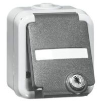 Aufputz-Steckdoseh PEHA IP44, Schuko, Beschriftung, D 6620 WAB NA VS - 1-fach