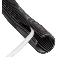 Kunststoffwellrohr geschlitzt PP-mod, NW 17 schwarz - Rolle 50 m